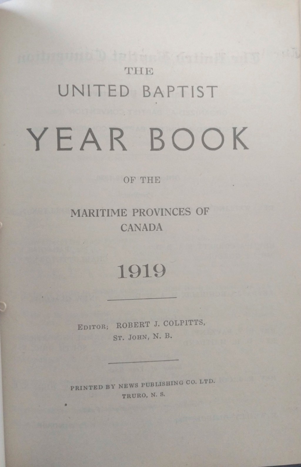 The United Baptist Convention of the Maritime Provinces and the “Spanish Influenza,”&nbsp;1918–1920
