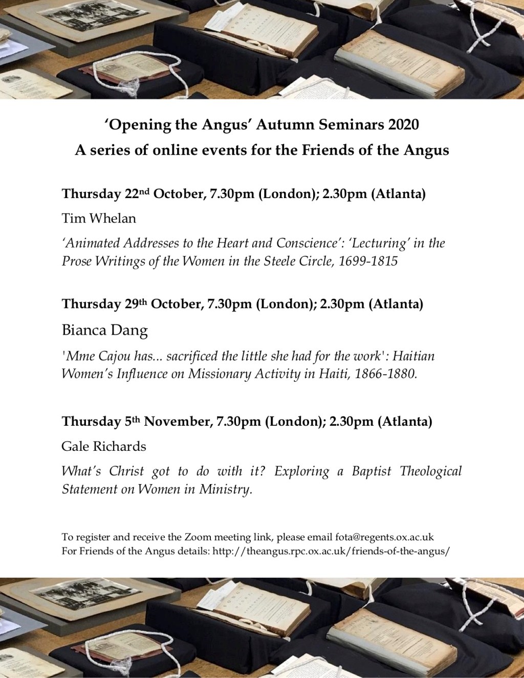 NEWS | Centre for Baptist Studies and the Angus&nbsp;Seminars