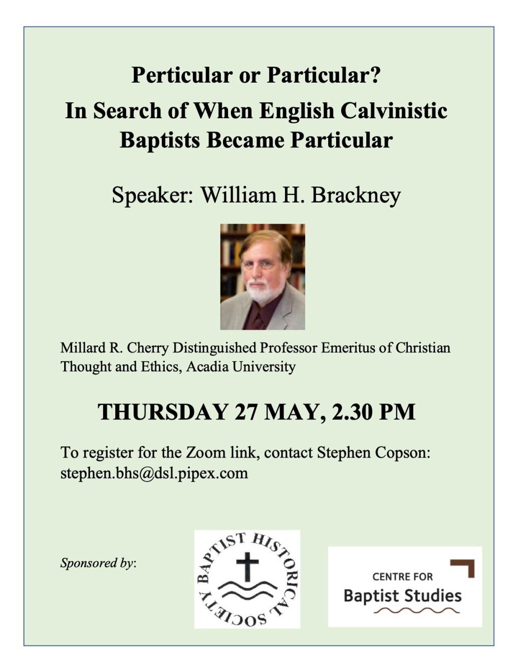 NEWS  | Centre for Baptist Studies News and&nbsp;Events