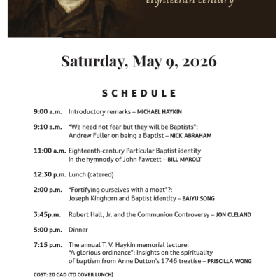 NEWS | Baptist Perspectives from the Long Eighteenth Century&nbsp;Conference